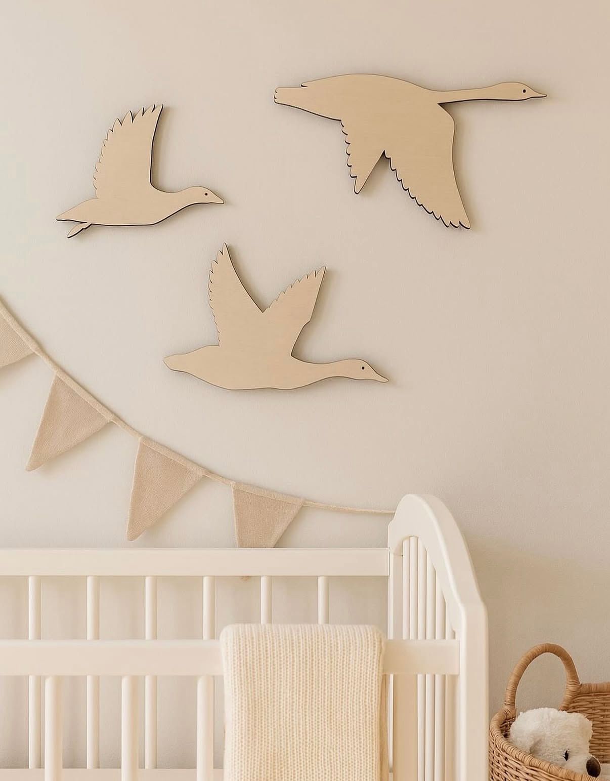Holz-Wanddeko | Drei kleine Gänse